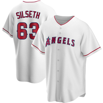 Women's Chase Silseth Los Angeles Angels Backer Slim Fit T-Shirt - Ash