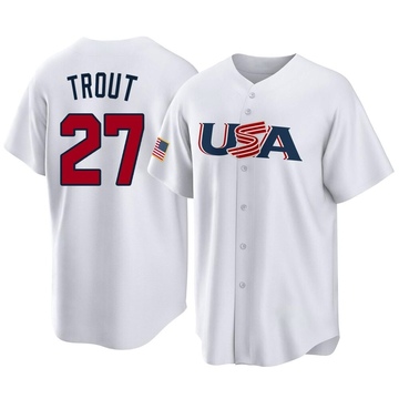 Los Angeles Angels Mike Trout Replica Alternate Scarlet Baseball Jersey -  Sports Unlimited